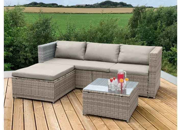 Fleming Rattan Garden Corner Sofa Lounge Set
